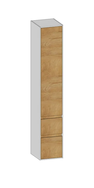 SCALIDO-Hochschrank zu KP 320x1790x350mm 1 Tür links 2 Auszüge Farbvariante S/W/S
