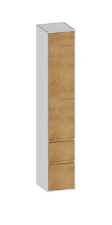SCALIDO-Hochschrank zu KP 320x1790x350mm 1 Tür links 2 Auszüge Farbvariante S/W/S