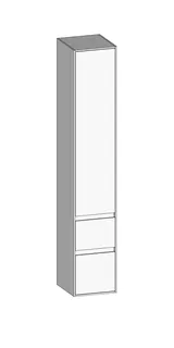SCALIDO-Hochschrank zu KP 320x1790x350mm 1 Tür links 2 Auszüge Farbvariante W/W/W