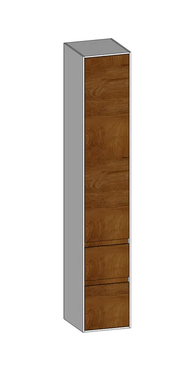 SCALIDO-Hochschrank zu KP 320x1790x350mm 1 Tür rechts 2 Auszüge Farbvariant S/W/S