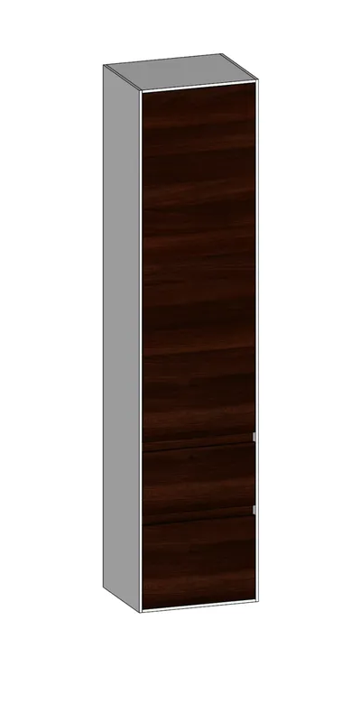 SCALIDO-Hochschrank zu KP 420x1790x350mm 1 Tür rechts 2 Auszüge Farbvariant E/W/E