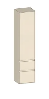 SCALIDO-Hochschrank zu KP 420x1790x350mm 1 Tür links 2 Auszüge Farbvariante K/K/K