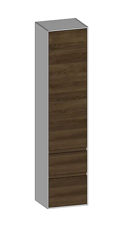 SCALIDO-Hochschrank zu KP 420x1790x350mm 1 Tür links 2 Auszüge Farbvariante N/W/N