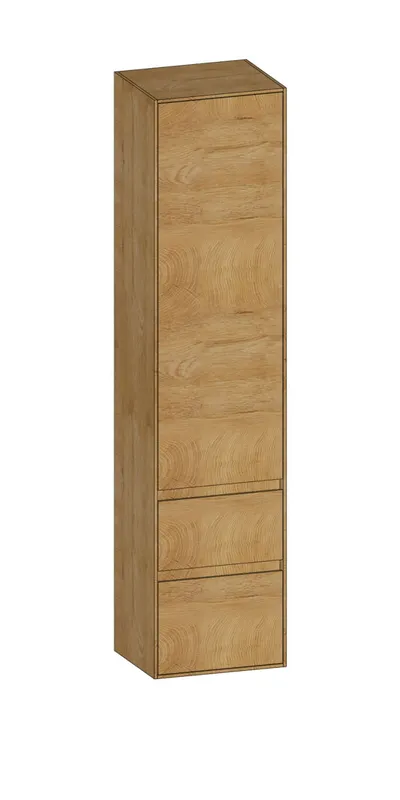 SCALIDO-Hochschrank zu KP 420x1790x350mm 1 Tür links 2 Auszüge Farbvariante S/S/S