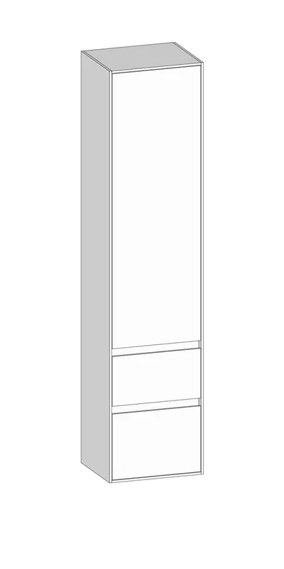 SCALIDO-Hochschrank zu KP 420x1790x350mm 1 Tür links 2 Auszüge Farbvariante W/W/W