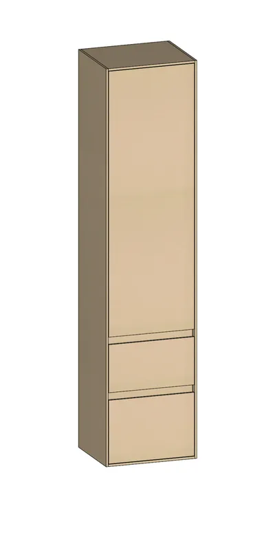 SCALIDO-Hochschrank zu KP 420x1790x350mm 1 Tür rechts 2 Auszüge Farbvariant K/K/K