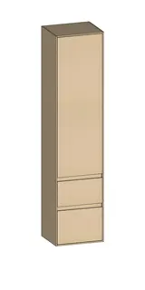 SCALIDO-Hochschrank zu KP 420x1790x350mm 1 Tür rechts 2 Auszüge Farbvariant K/K/K