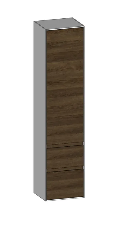 SCALIDO-Hochschrank zu KP 420x1790x350mm 1 Tür rechts 2 Auszüge Farbvariant N/W/N