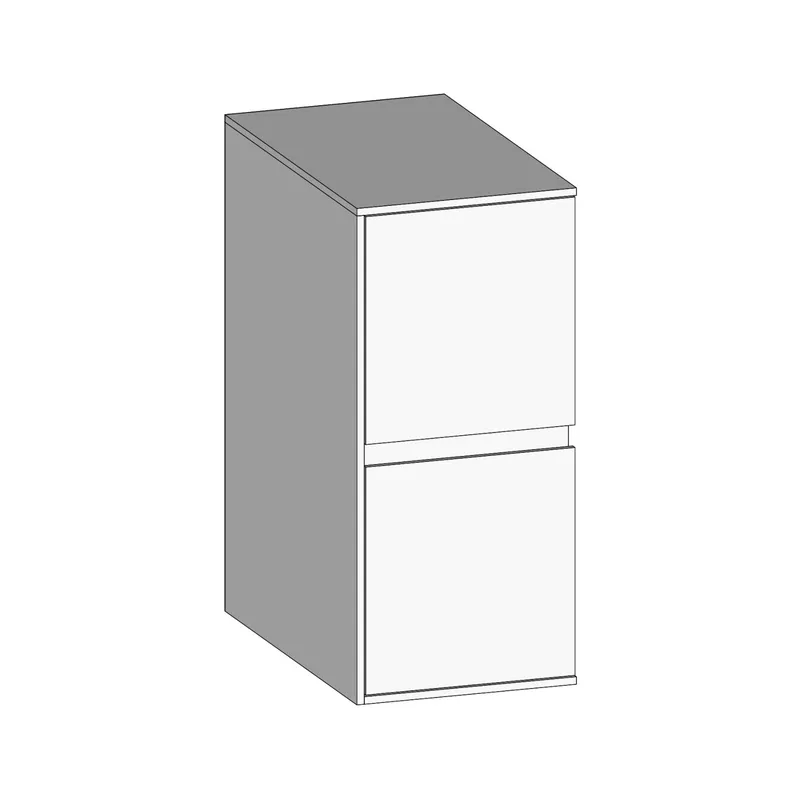 SCALIDO-Unterschrank SLIM Wange links 300x660x490mm 2 Auszüge Farbvar. W/W/W
