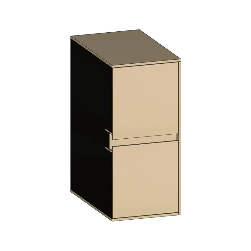 SCALIDO-Unterschrank SLIM Wange rechts 300x660x490mm 2 Auszüge Farbvar. K/K/K