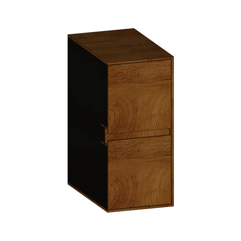 SCALIDO-Unterschrank SLIM Wange rechts 300x660x490mm 2 Auszüge Farbvar. S/S/S