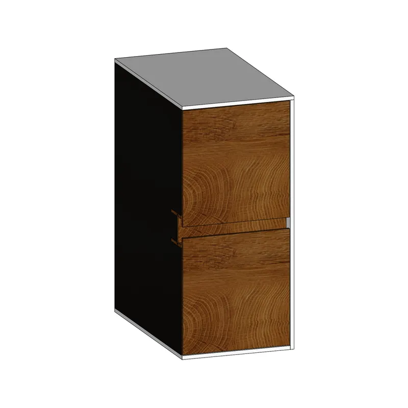 SCALIDO-Unterschrank SLIM Wange rechts 300x660x490mm 2 Auszüge Farbvar. S/W/S