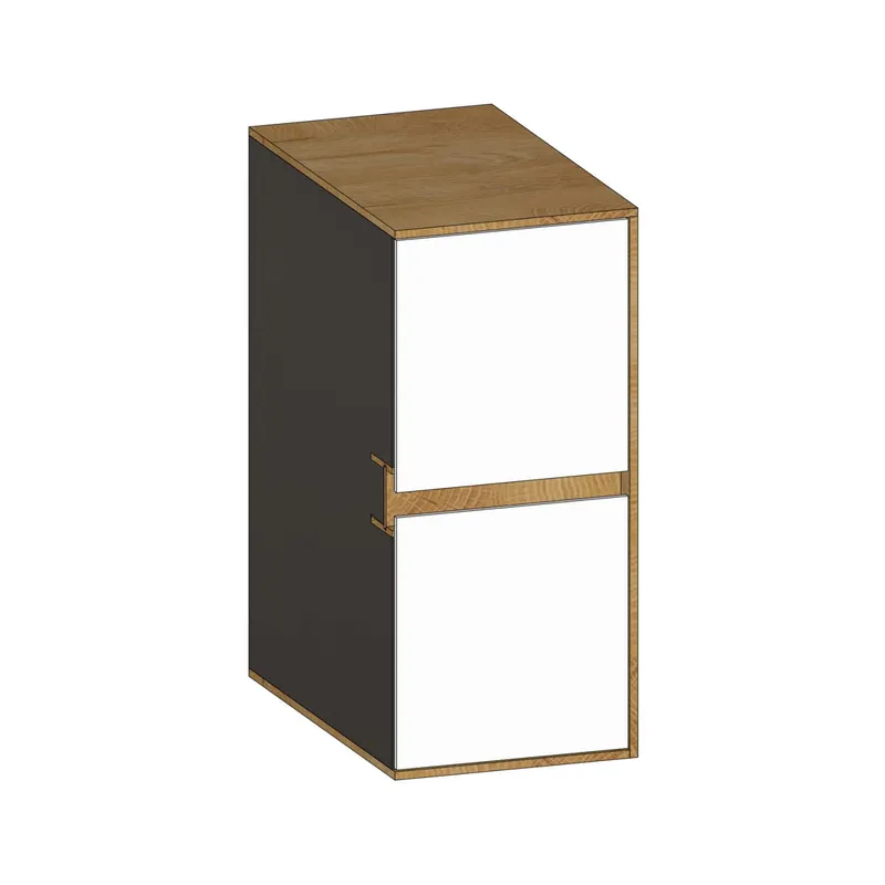 SCALIDO-Unterschrank SLIM Wange rechts 300x660x490mm 2 Auszüge Farbvar. W/S/S