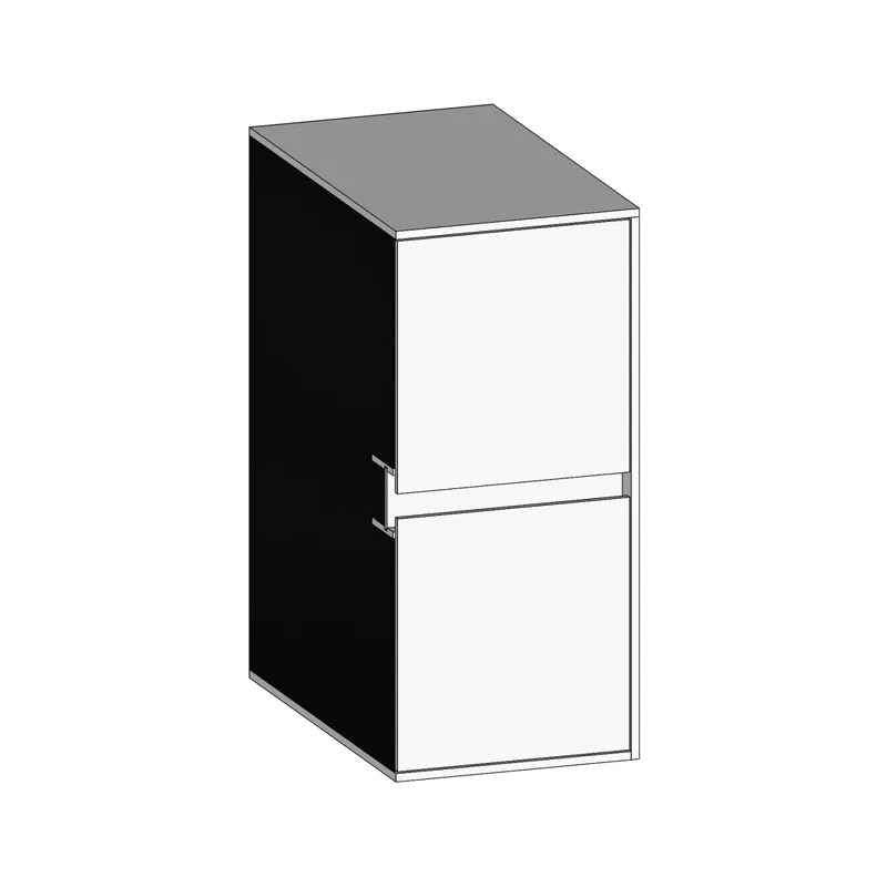 SCALIDO-Unterschrank SLIM Wange rechts 300x660x490mm 2 Auszüge Farbvar. W/W/W