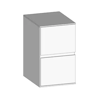 SCALIDO-Unterschrank SLIM Wange links 400x660x490mm 2 Auszüge Farbvar. W/W/W