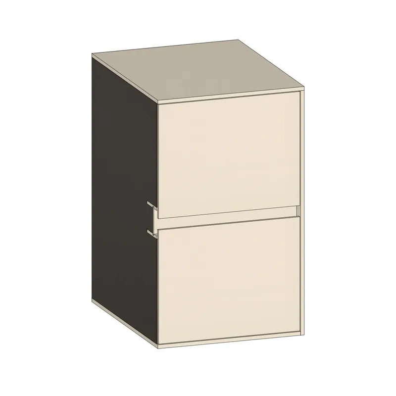 SCALIDO-Unterschrank SLIM Wange rechts 400x660x490mm 2 Auszüge Farbvar. K/K/K