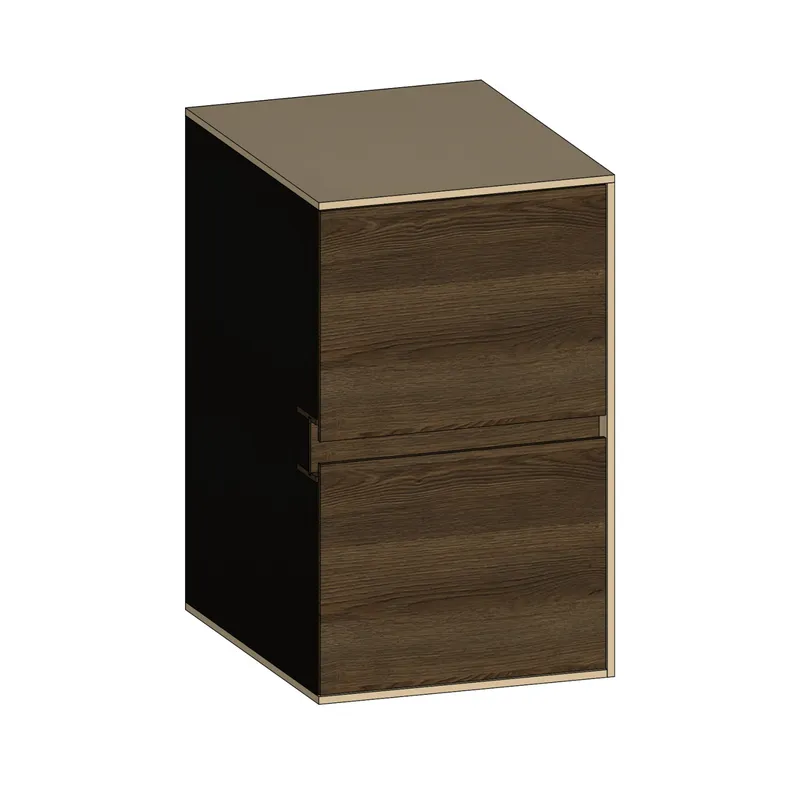 SCALIDO-Unterschrank SLIM Wange rechts 400x660x490mm 2 Auszüge Farbvar. N/K/N