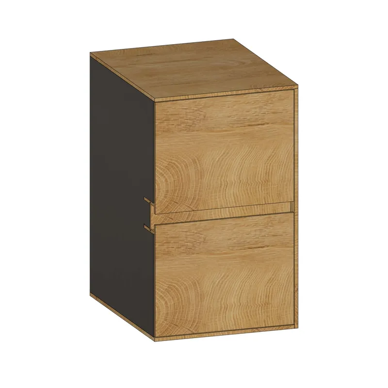 SCALIDO-Unterschrank SLIM Wange rechts 400x660x490mm 2 Auszüge Farbvar. S/S/S