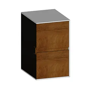 SCALIDO-Unterschrank SLIM Wange rechts 400x660x490mm 2 Auszüge Farbvar. S/W/S