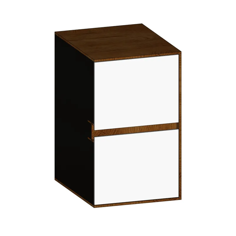 SCALIDO-Unterschrank SLIM Wange rechts 400x660x490mm 2 Auszüge Farbvar. W/S/S