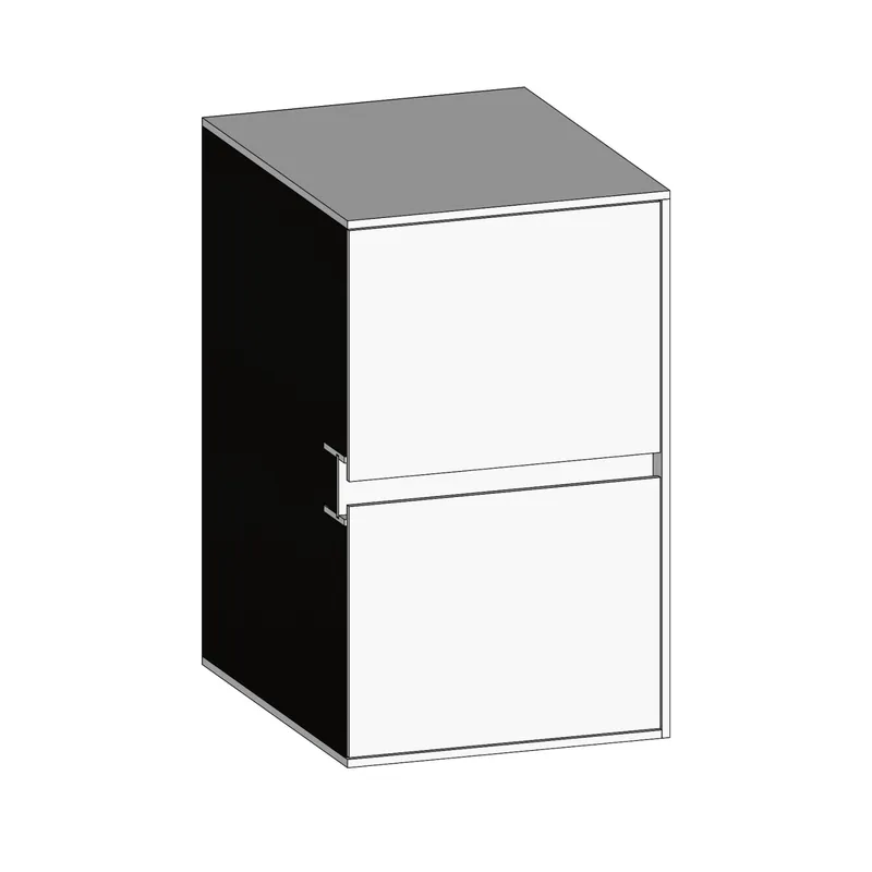 SCALIDO-Unterschrank SLIM Wange rechts 400x660x490mm 2 Auszüge Farbvar. W/W/W