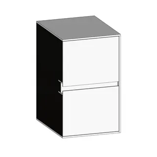 SCALIDO-Unterschrank SLIM Wange rechts 400x660x490mm 2 Auszüge Farbvar. W/W/W