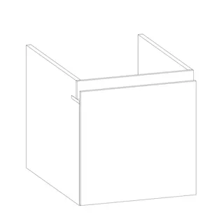 SCALIDO-Unterschrank zu Konsolenplatte 400x410x510mm 1 Auszug Farbvar. W/X/E – Bild 2