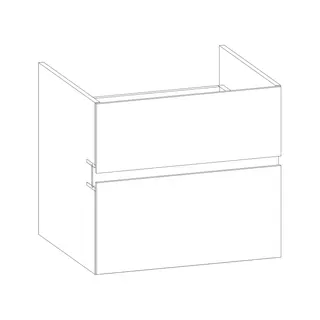 SCALIDO-Unterschrank zu Konsolenplatte 600x540x510mm 2 Auszüge Farbvar. W/X/N – Bild 2