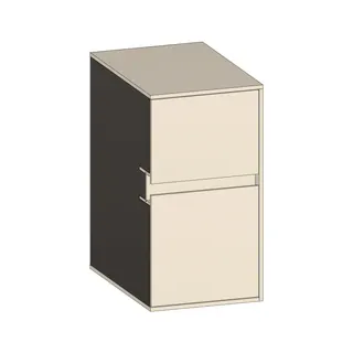SCALIDO-Unterschrank WTWand Wange rechts 300x560x460mm 2 Auszüge Farbvar. K/K/K