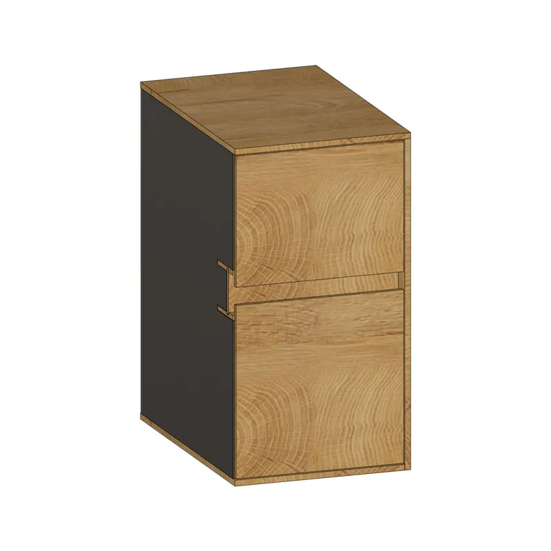 SCALIDO-Unterschrank WTWand Wange rechts 300x560x460mm 2 Auszüge Farbvar. S/S/S