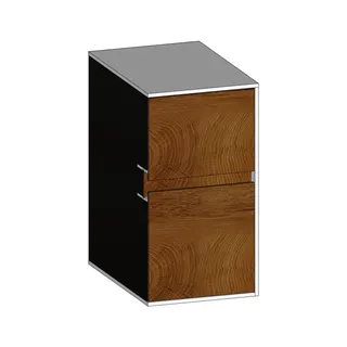 SCALIDO-Unterschrank WTWand Wange rechts 300x560x460mm 2 Auszüge Farbvar. S/W/S