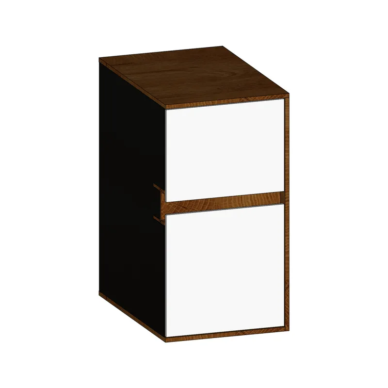 SCALIDO-Unterschrank WTWand Wange rechts 300x560x460mm 2 Auszüge Farbvar. W/S/S