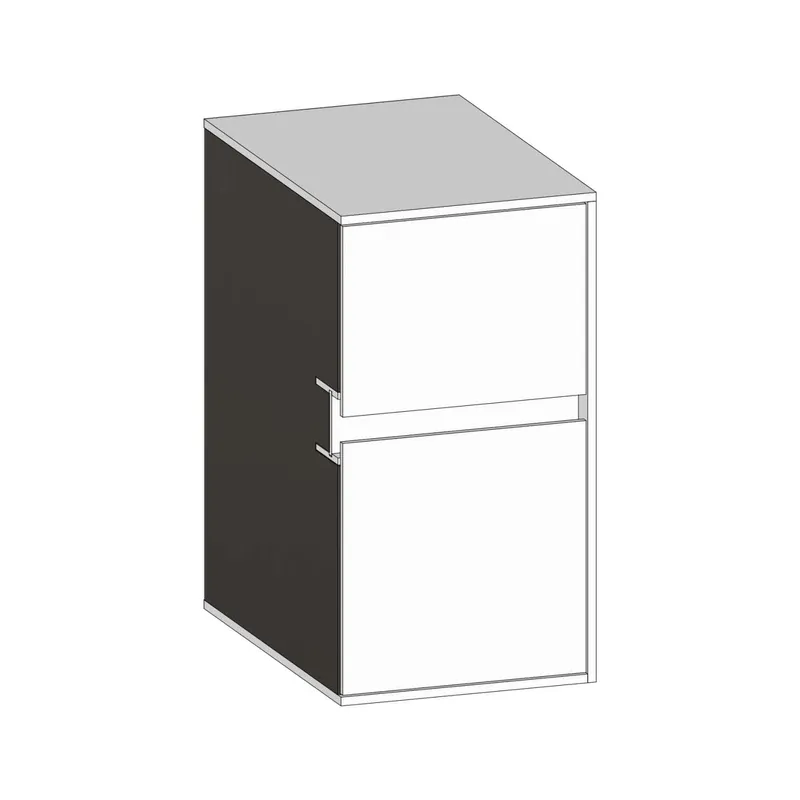 SCALIDO-Unterschrank WTWand Wange rechts 300x560x460mm 2 Auszüge Farbvar. W/W/W