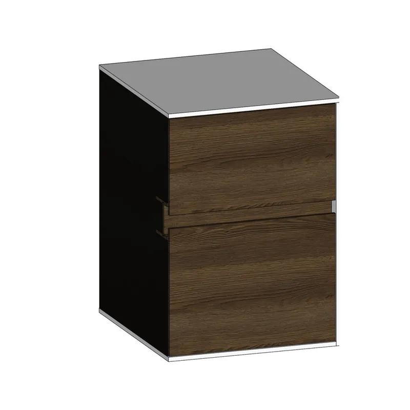 SCALIDO-Unterschrank WTWand Wange rechts 400x560x460mm 2 Auszüge Farbvar. N/W/N