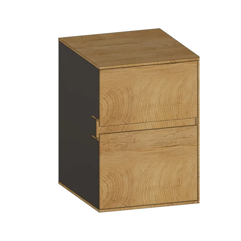 SCALIDO-Unterschrank WTWand Wange rechts 400x560x460mm 2 Auszüge Farbvar. S/S/S