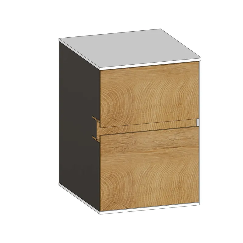 SCALIDO-Unterschrank WTWand Wange rechts 400x560x460mm 2 Auszüge Farbvar. S/W/S