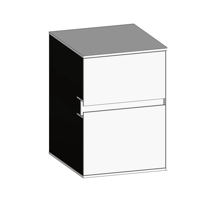 SCALIDO-Unterschrank WTWand Wange rechts 400x560x460mm 2 Auszüge Farbvar. W/W/W