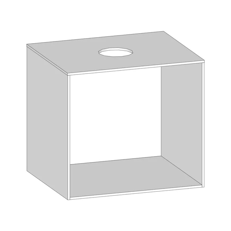SCALIDO-Konsolenplatte m. Rahmen f Waschtisch US 622x560x510mm 1 Ausschn mittig Farbvar W
