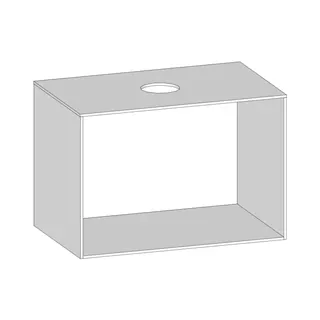 SCALIDO-Konsolenplatte m. Rahmen f Waschtisch US 822x560x510mm 1 Ausschn mittig Farbvar W