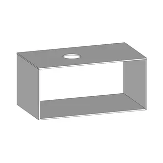 SCALIDO-Konsolenplatte m. Rahmen f Waschtisch US 922x430x510mm 1 Ausschn. links Farbvar W