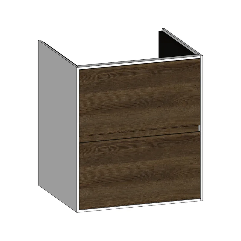 SCALIDO-Waschtisch-Unterschrank für Waschtisch SLIM 600 590x660x490mm 2 Auszüge Farbvar. N/W/N