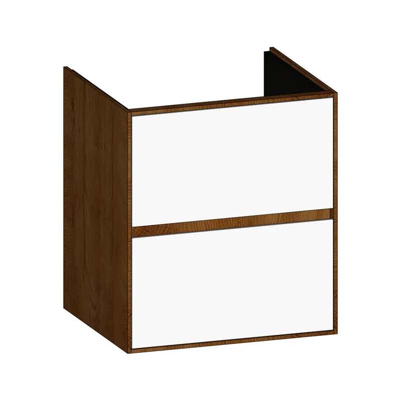 SCALIDO-Waschtisch-Unterschrank für Waschtisch SLIM 600 590x660x490mm 2 Auszüge Farbvar. W/S/S