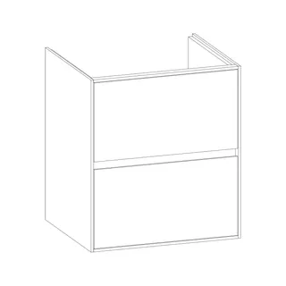 SCALIDO-Waschtisch-Unterschrank für Waschtisch SLIM 600 590x660x490mm 2 Auszüge Farbvar. W/S/S – Bild 2