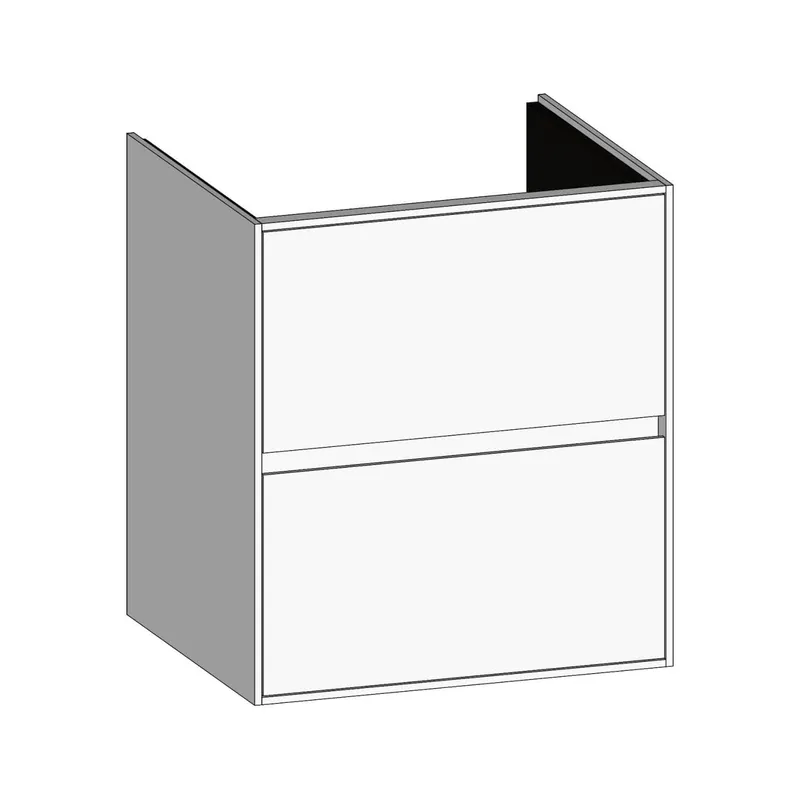 SCALIDO-Waschtisch-Unterschrank für Waschtisch SLIM 600 590x660x490mm 2 Auszüge Farbvar. W/W/W