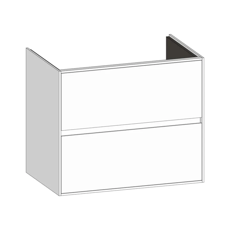 SCALIDO-Waschtisch-Unterschrank für Waschtisch SLIM 800 790x660x490mm 2 Auszüge Farbvar. W/W/W