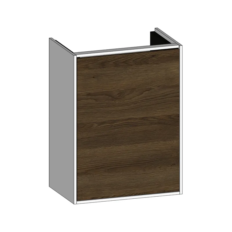 SCALIDO-Waschtisch-Unterschrank kompakt asymetr. 410x560x260mm 1 Tür links Farbvar. N/W/X