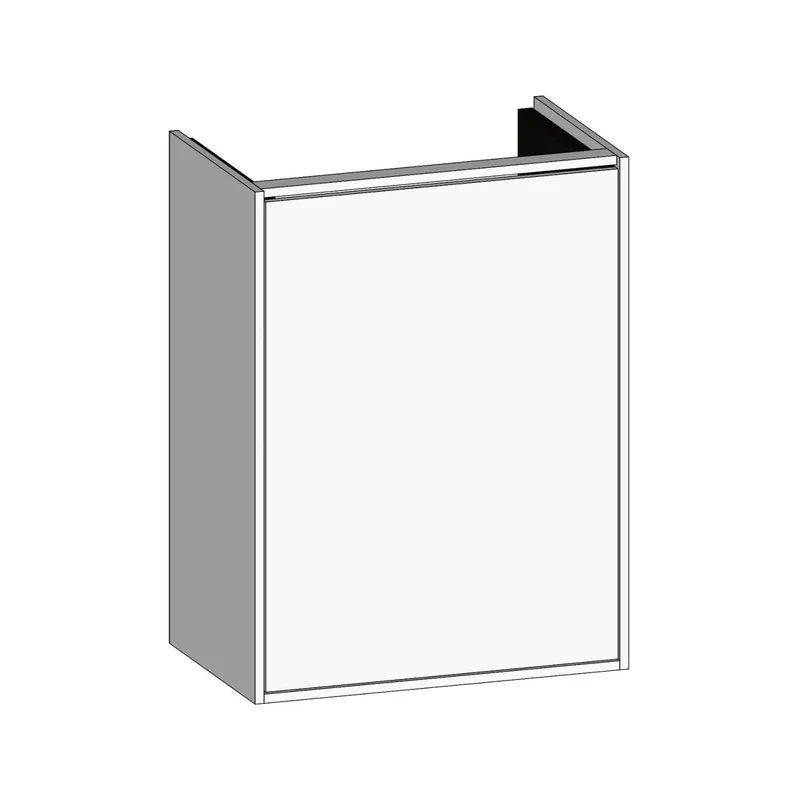 SCALIDO-Waschtisch-Unterschrank kompakt asymetr. 410x560x260mm 1 Tür links Farbvar. W/W/X