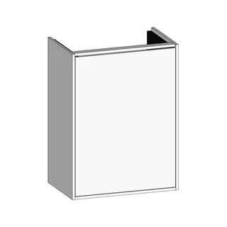 SCALIDO-Waschtisch-Unterschrank kompakt asymetr. 410x560x260mm 1 Tür links Farbvar. W/W/X