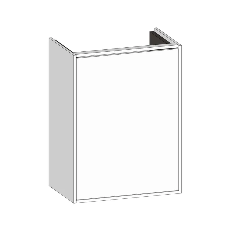 SCALIDO-Waschtisch-Unterschrank kompakt asymetr. 410x560x260mm 1 Tür rechts Farbvar W/W/X