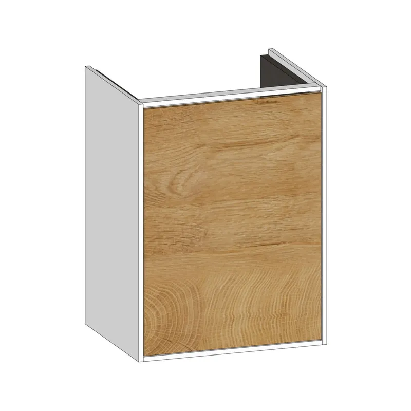 SCALIDO-Waschtisch-Unterschrank kompakt 410x560x325mm 1 Tür links Farbvar. S/W/X